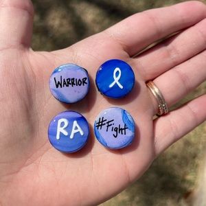 Purple & Blue Rheumatoid Arthritis Mini Magnets SET OF 4